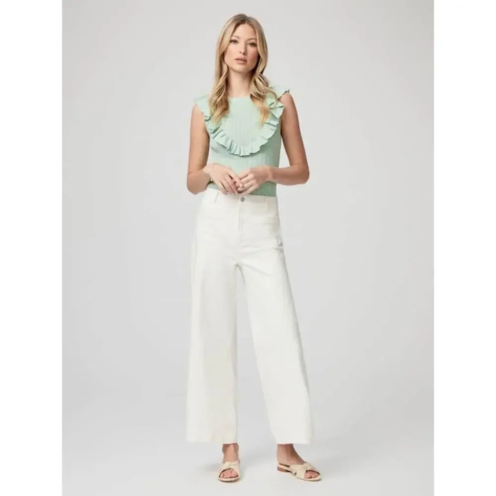 Paige Harper Ankle With Vintage Set in pockets Sz29 NWT Wide Leg High Rise White - Picture 13 of 14